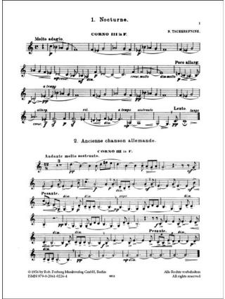 Sechs Quartette - N. Tcherepnine - Partition - Cor